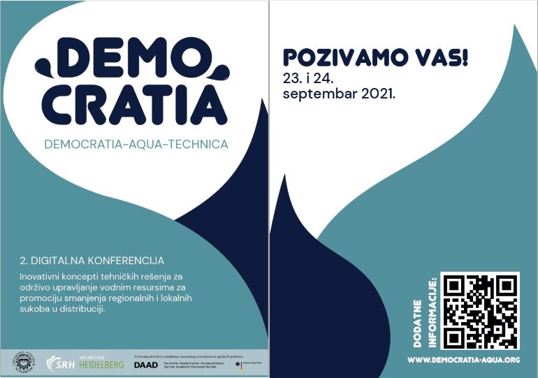 Poziv za učešće na DIGITALNOJ KONFERENCIJI u okviru projekta Democratia - Aqua – Technica II